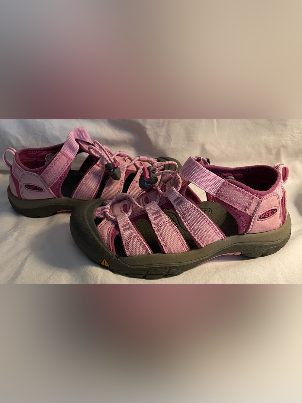 KEEN Newport H2 sandals for kids in a pink and gray colorway Adventure Sandals - Picture 9 of 11